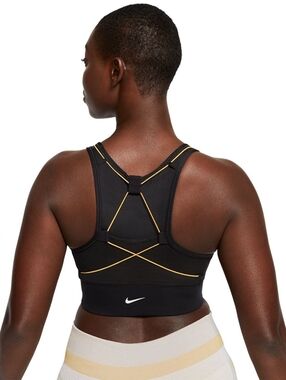 Nike Swoosh Icon Clash bungee lacing Pocket Sports Bra Dri Fit M black